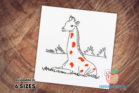 Baby Giraffe on Grass Embroidery Design Review