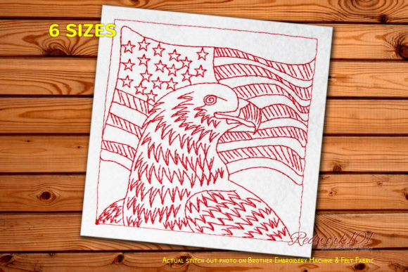Bald Eagle in Front of an American Flag Review