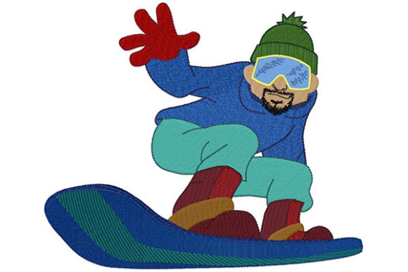 Boy Riding a Snowboard Embroidery Review