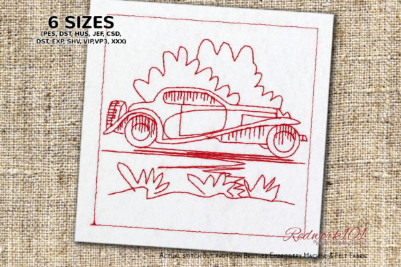 Classic Car Design Review for Sweatshirt Embroidery