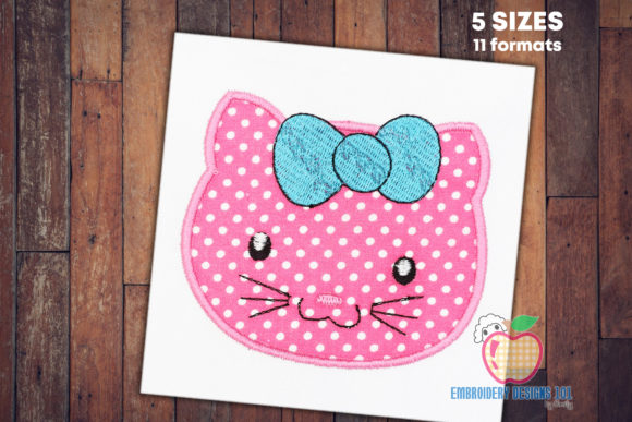 Cute Kitty Cat Applique for Kids