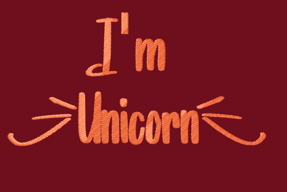 I m Unicorn: A Designer's Take on a Cute Embroidery Design