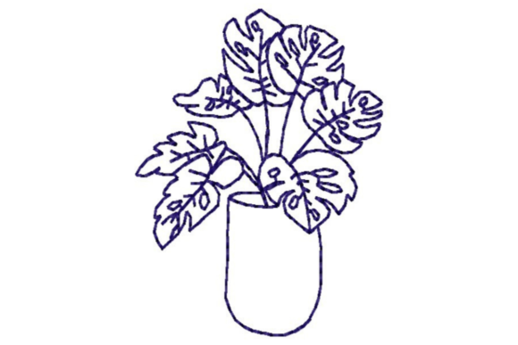 Potted Fern Outline Embroidery Review