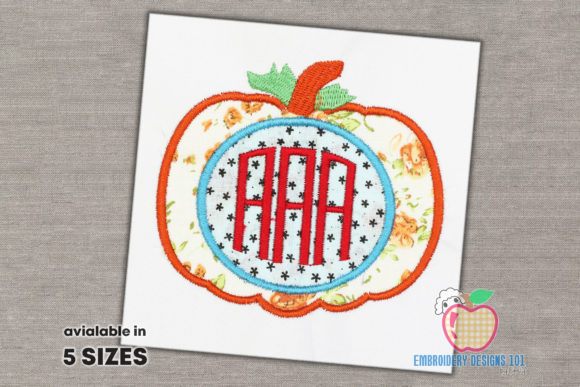 Pumpkin Monogram Applique Embroidery