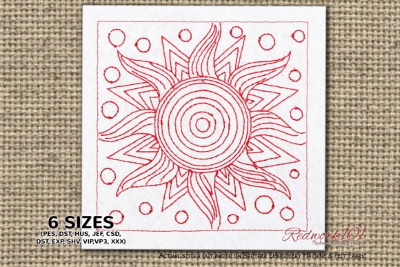 Sun Redwork Embroidery Review